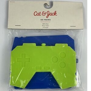 Cat and Jack Ice Packs 2 Count BPA Free Non Toxic Green Game Controller Blue